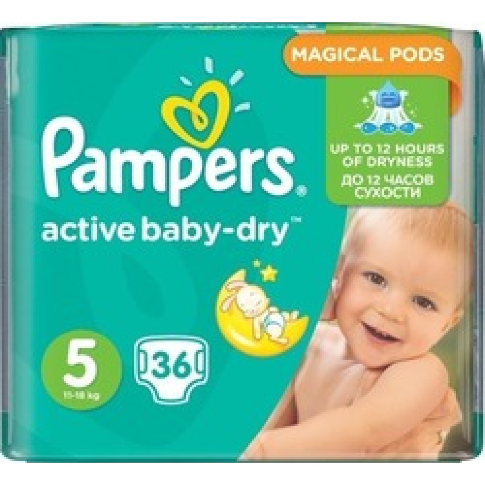 Pampers Active Baby Dry No. 5, 36 τεμαχια