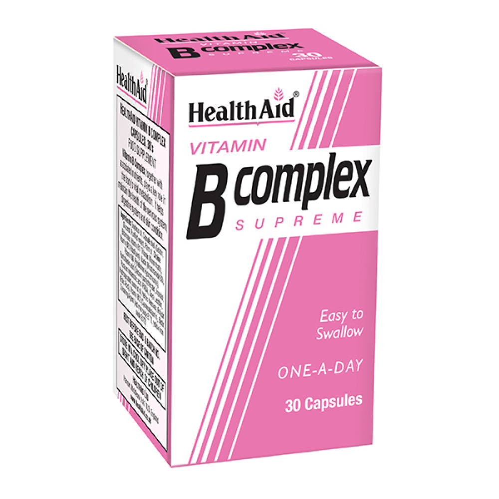 Health Aid Vitamin B Complex Supreme Σύμπλεγμα Βιταμινών Β, 30 caps