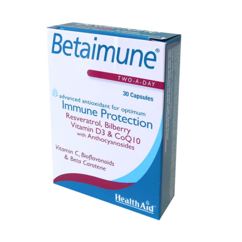 Health Aid Betaimune Ρεσβερατρόλη, Βιταμίνη D3, Συνένζυμο Q10 & Αντιοξειδωτικά, 30 caps