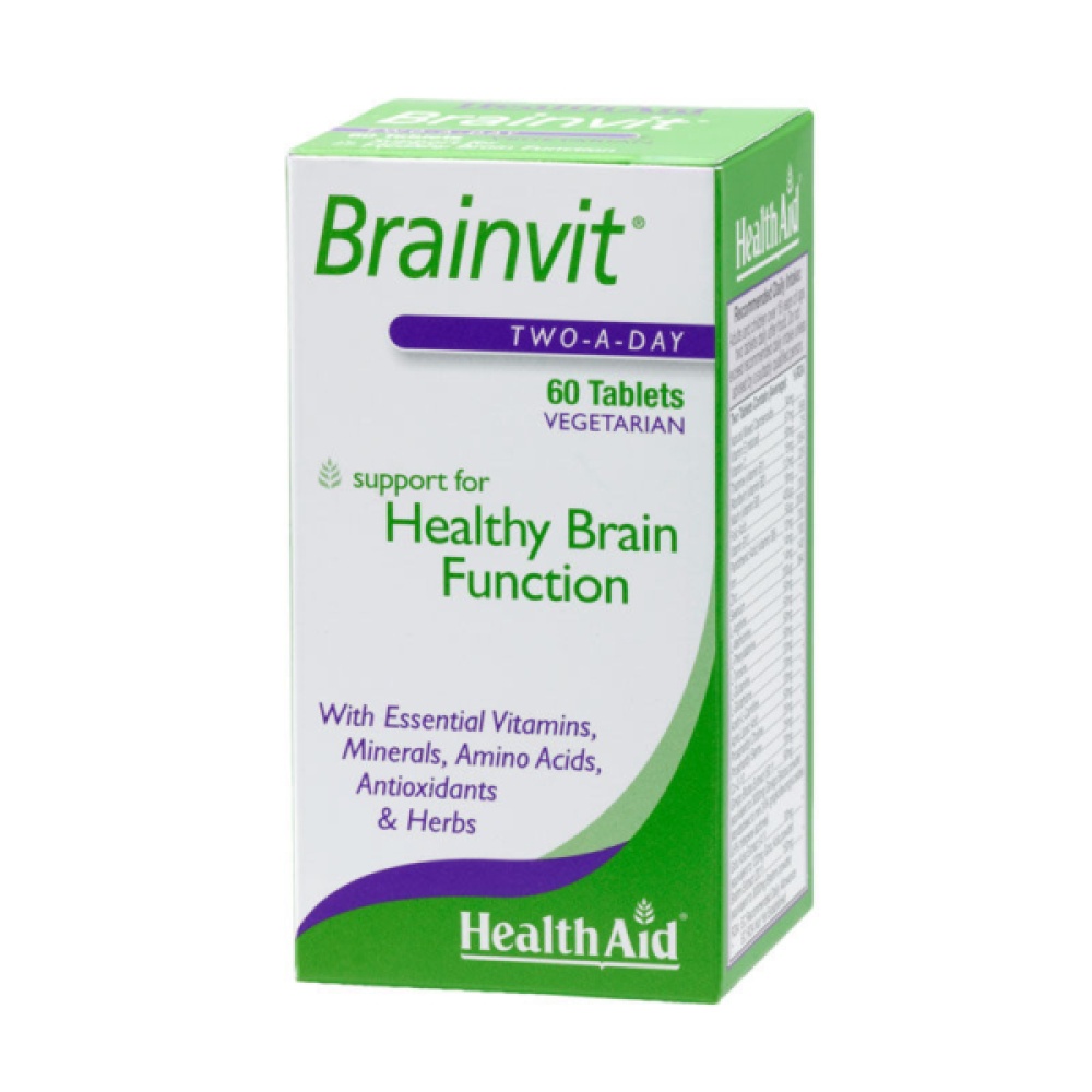 Health Aid Brainvit Βιταμίνες, Μέταλλα, Αμινοξέα, Αντιοξειδωτικά & Βότανα, 60 tabs