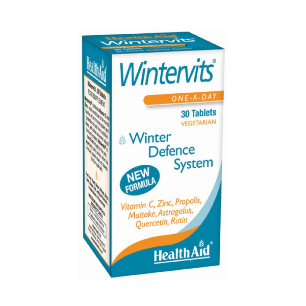 Health Aid Wintervits Βιταμίνη C, Ψευδάργυρος, Πρόπολη, Μαϊτάκε, Αστράγαλος, Κουερσετίνη, 30 tabs