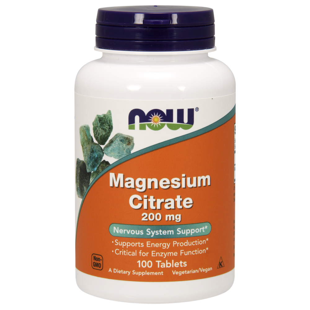 Now Foods Magnesium Citrate 200mg, 100 Ταμπλέτες