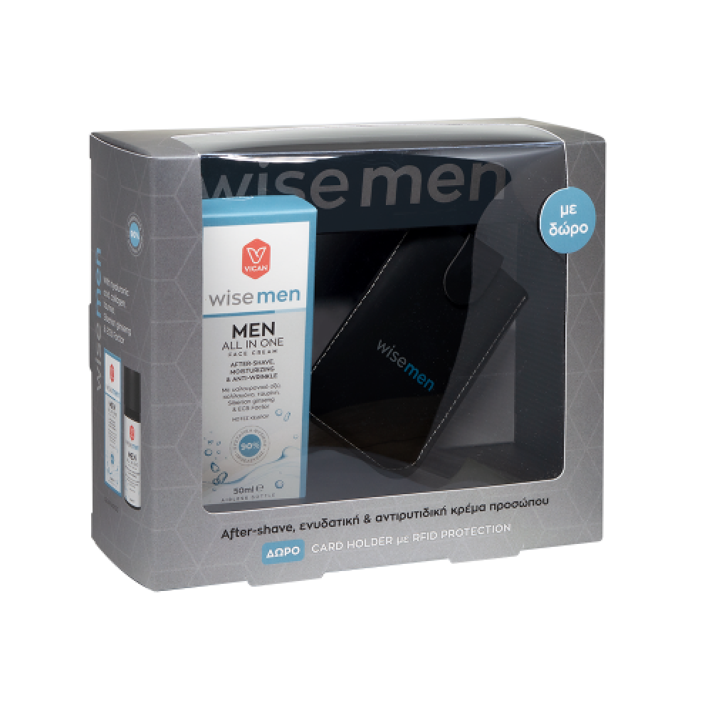 VICAN Wise Men - Men All In One Cream 50ml + Θήκη Για Κάρτες Με RFID