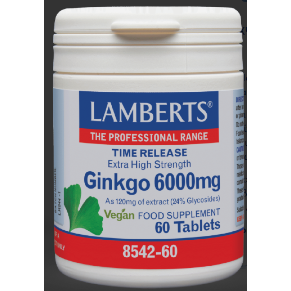Lamberts Ginkgo Biloba Extract 6000mg 60Tabs