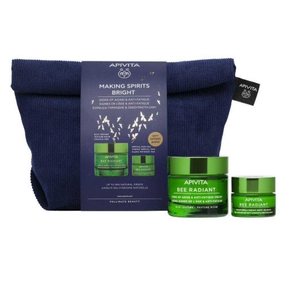 Apivita Bee Radiant Making Spirits Bright SET (ΣΕΤ με Αντιγηραντική Κρέμα Προσώπου Πλούσιας Υφής & ΔΩΡΟ Gel-Balm Νύχτας)