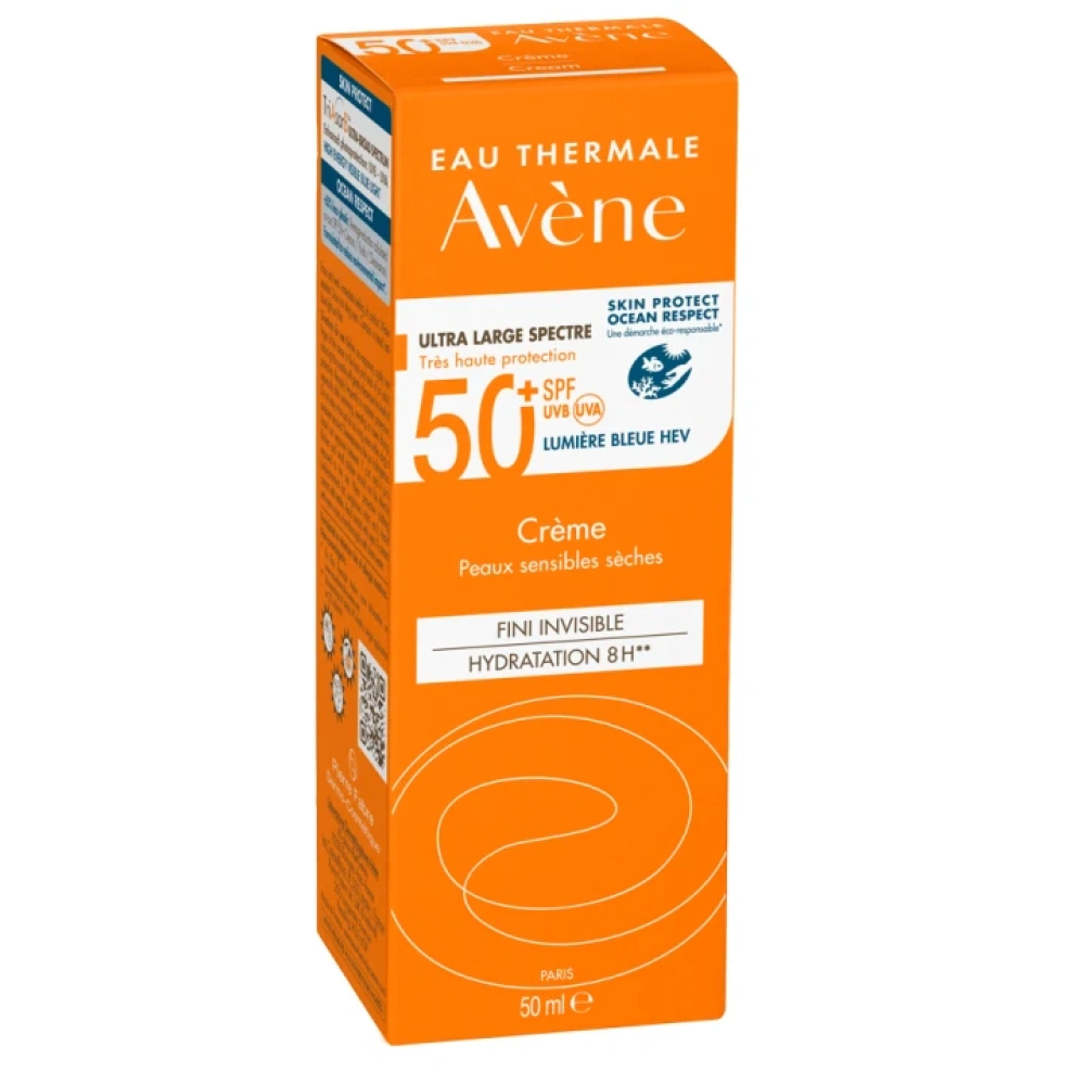 Avene Eau Thermale Cream SPF50+ Αντιηλιακή Κρέμα Προσώπου για Ξήρο Ευαίσθητο Δέρμα 50ml