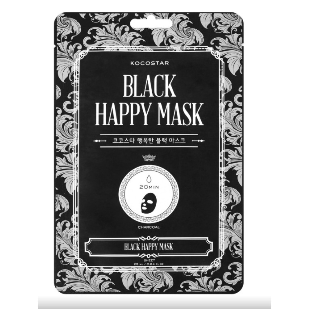 KOCOSTAR BLACK HAPPY MASK Μάσκα καθαρισμού με άνθρακα