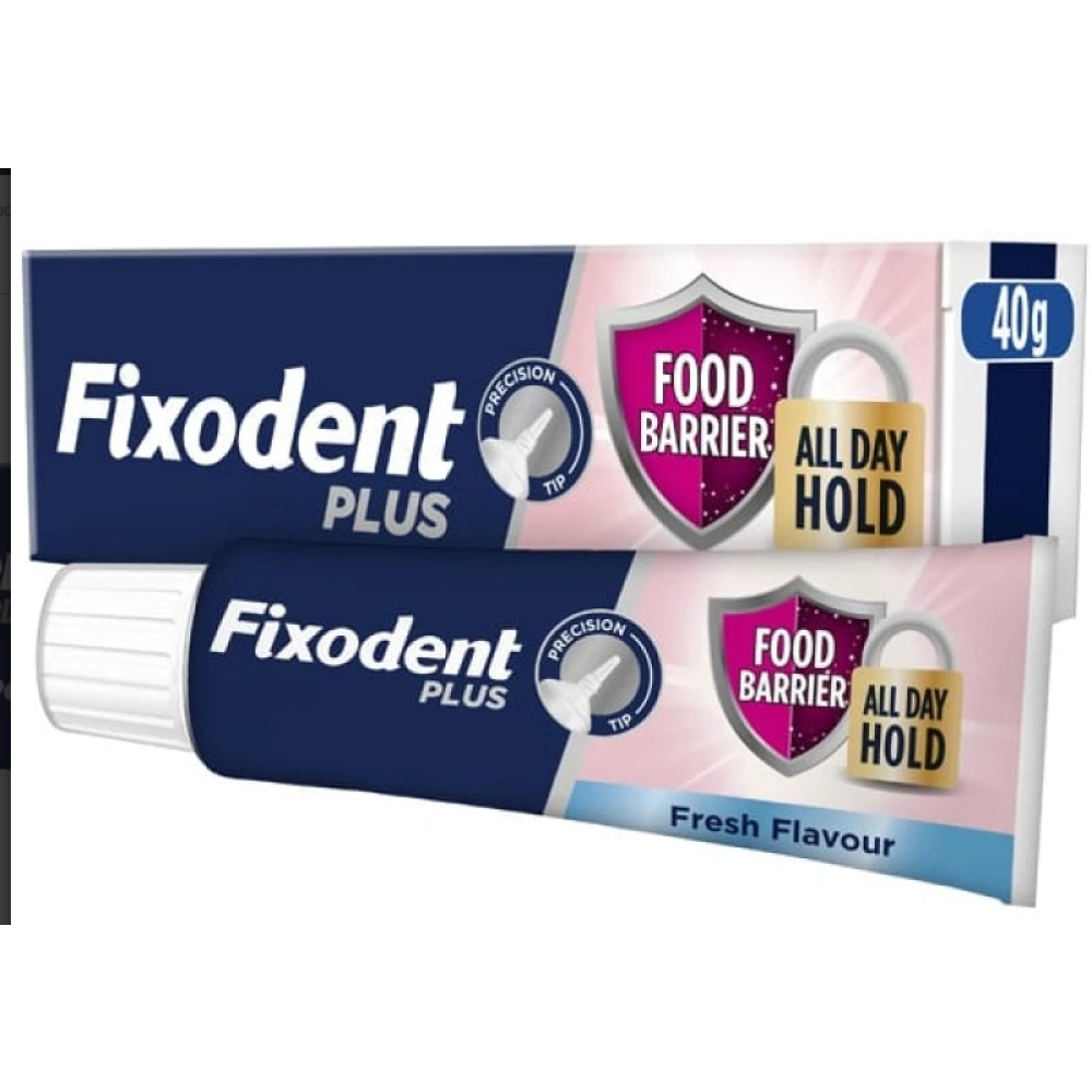 Fixodent Plus Food Barrier Fresh Denture Adhesive Στερεωτική Κρέμα Τεχνητής Οδοντοστοιχίας, 40g