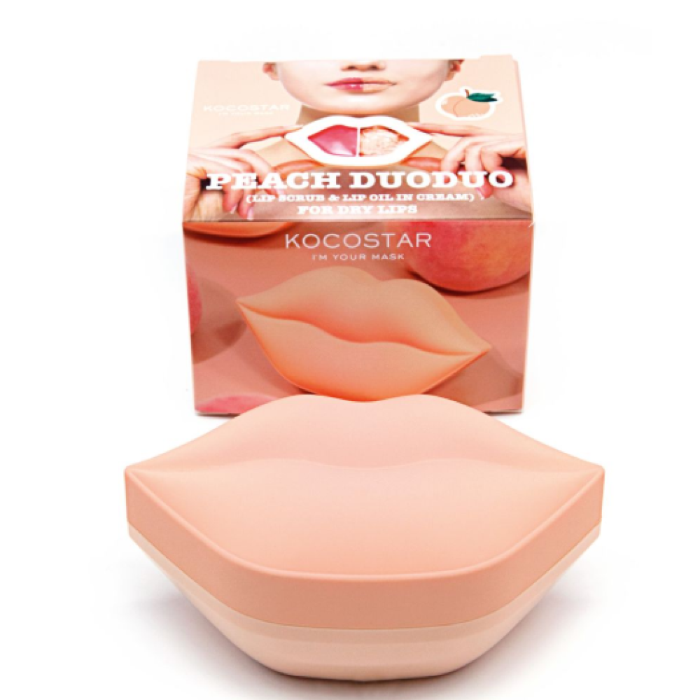 VICAN Scrub & κρέμα για ξηρά χείλη KOCOSTAR PEACH DUODUO