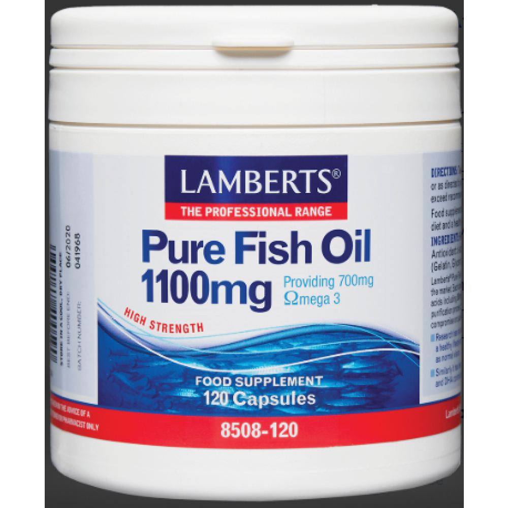 LAMBERTS Pure Fish Oil 1100mg Ιχθυέλαιο 5πλής μοριακής απόσταξης των 1100mg