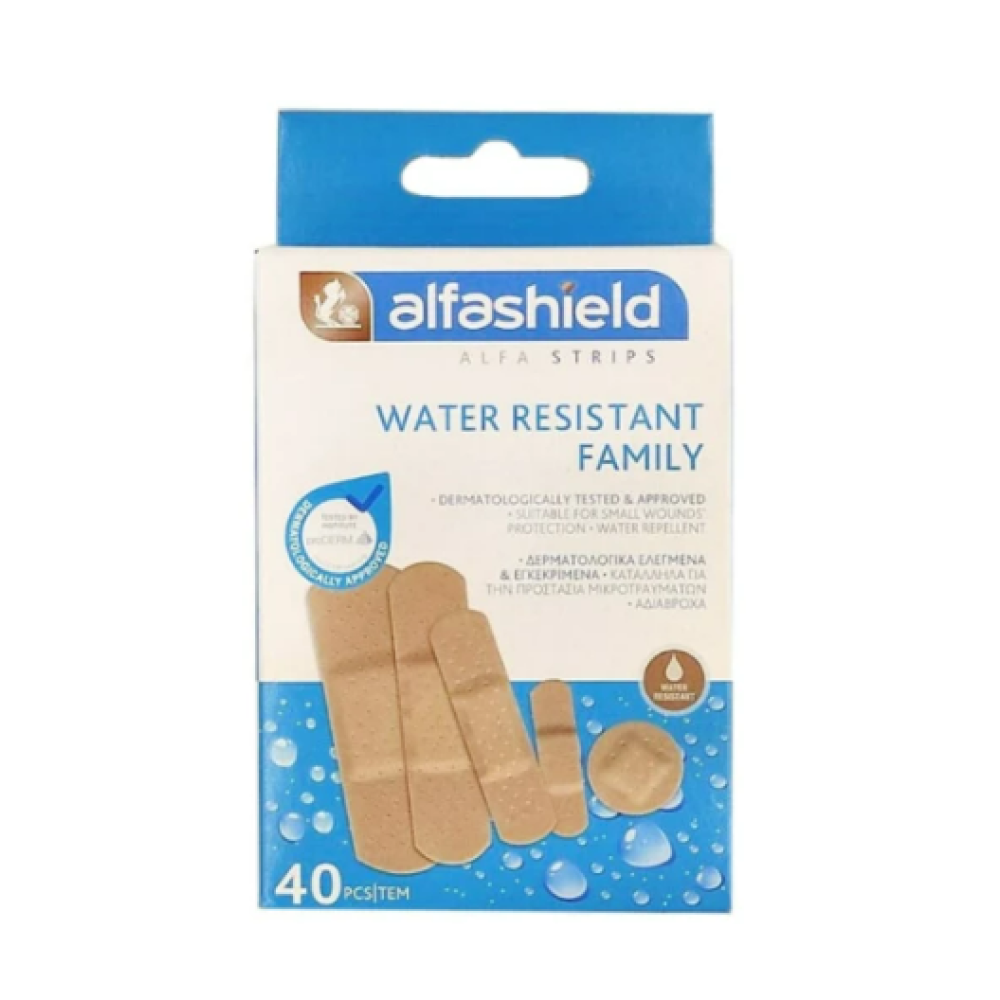 Alfashield Water Resistant Family Αδιάβροχα Αυτοκόλλητα Επιθέματα (5 Μεγέθη) 40τμχ